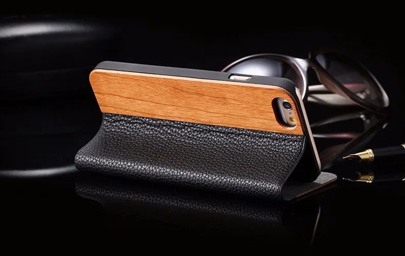 Durable Wood Wallet Phone Case