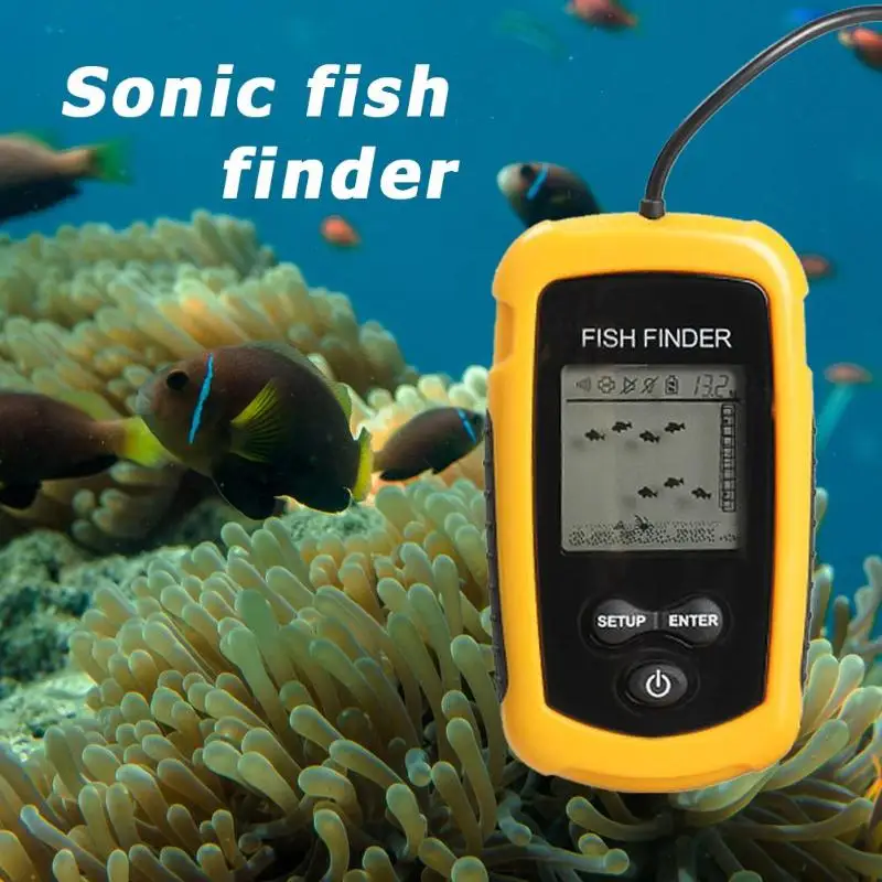 TL88 الصيد السلكية صياد السمك 0.7-100 m عمق سونار الاستشعار مسبار إنذار ABS Fishfinder الصيد أداة اكسسوارات