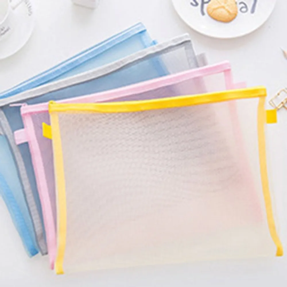 

A6 Solid Color Document Bag Durable Lightweight PVC Briefcase Document Bag Paper File Folders School Supplies