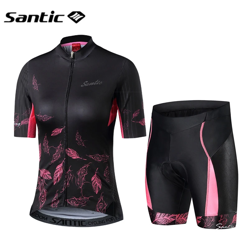

Santic Short Sleeve Cycling Jersey Women Road Bike MTB Short Jersey Cycling Wear Breathable Mountain Bike Bicycle Cycling Wear