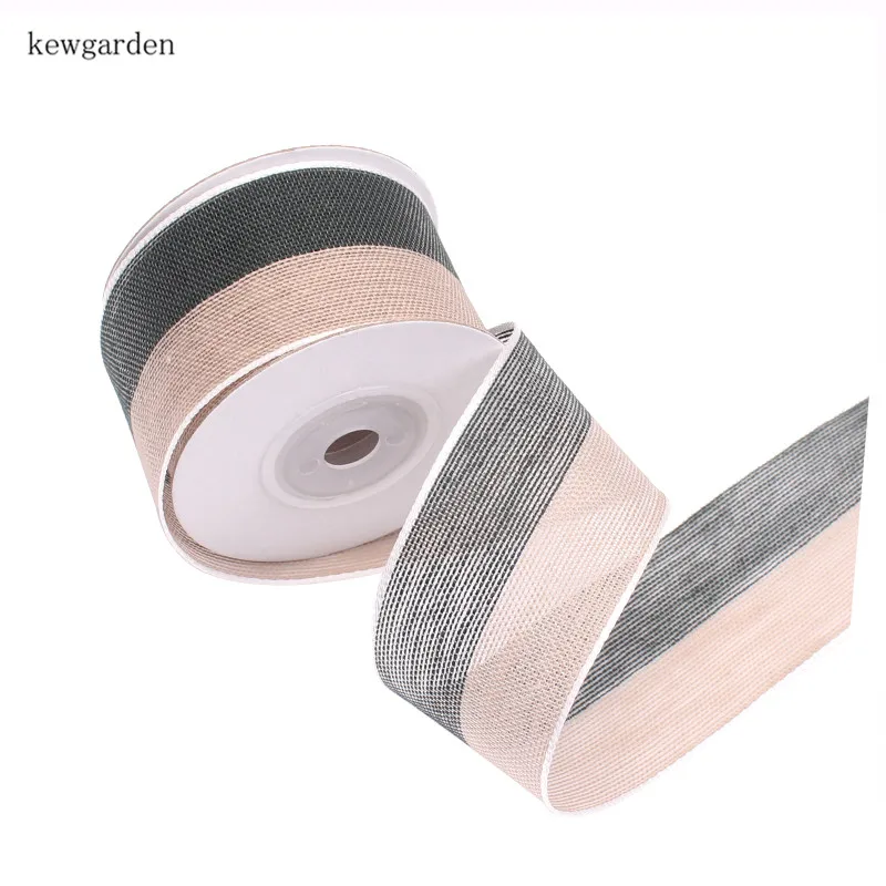 Kewgarden 1 1/2 &quot1&quot два цвета Льняные атласные ленты вручную изготовленная лента DIY