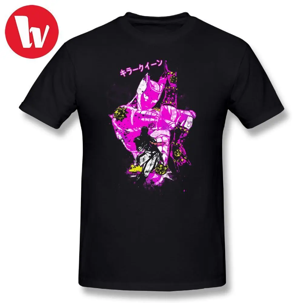 

JoJo Music Tee Shirt Killer Queen Cartoon Print Casual T Shirts For Men Cotton T-Shirt Funny Summer T Shirt Oversized 4XL 5XL