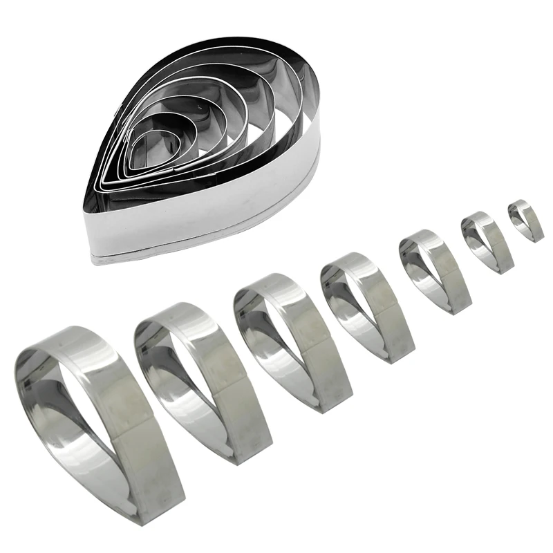 

7Pcs /set 7 Size Rose Petal Cookie Cutter Mold Pastry Mould Sugar craft Cake DIY Tool