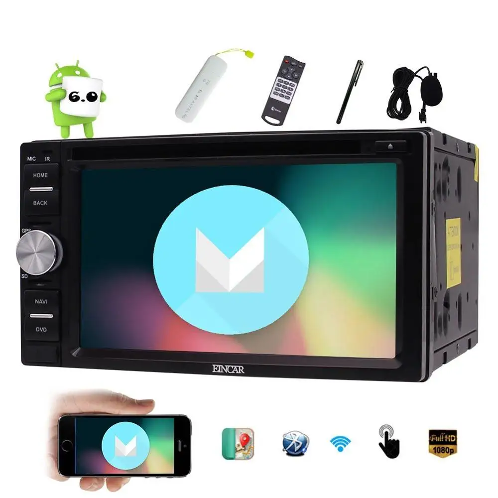 4G ключ + Android6.0 автомобильный DVD плеер 6 2 ''автомобильный стерео gps двойной