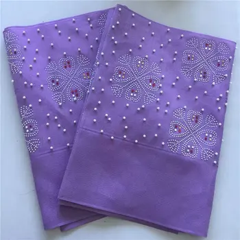 

nigerian gele headtie aso oke headtie with beads and stones fushia pink lace high quality african headties for women 2piece/lot