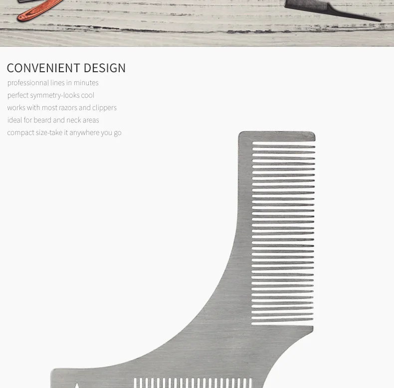 Новое поступление, шаблон для укладки бороды, трафарет для волос, гребень для бороды для мужчин, легкий и гибкий, подходит для всех-в-одном, инструмент для формирования бороды