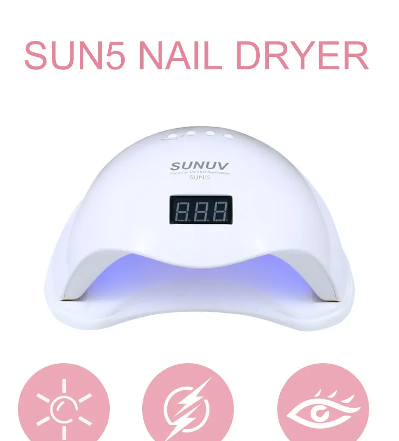 SUN5 и Sunone 48 Вт Сушилка для ногтей Светодиодный УФ-лампа с таймером и нижней частью для макияжа Сушилка для ногтей машина для отверждения ногтей инструмент для дизайна ногтей