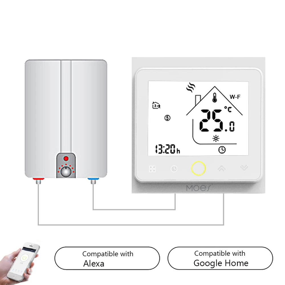 Wi-Fi умный термостат регулятор температуры для воды/Электрический пол Отопление воды/газовый котел работает с Alexa Google Home 5A