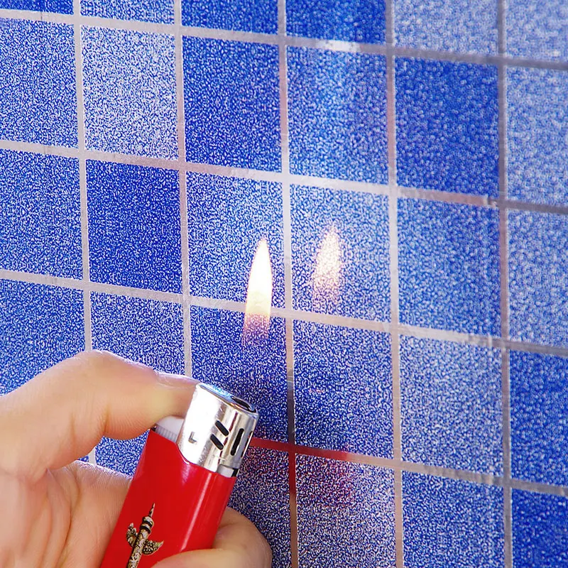Mrosaa Hot 5M PVC Kitchen Wall Sticker Waterproof Aluminum Foil Self-Adhesive Bathroom Wallpaper for kitchen furniture sticker