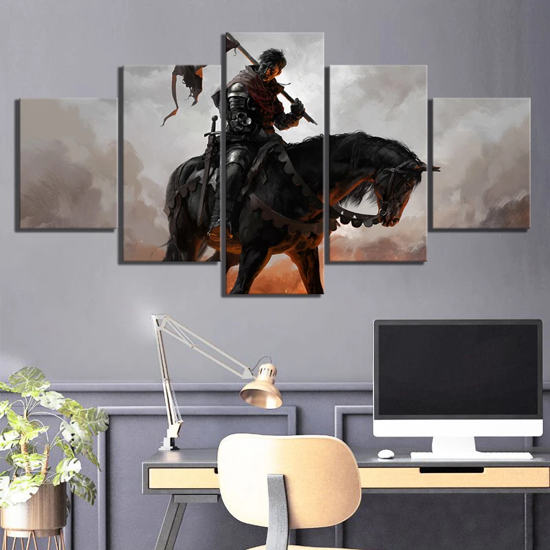 5-Piece-HD-Digital-Art-Kinght-Pictures-Kingdom-Come-Deliverance-Video-Game-Poster-Artwork-Canvas-Paintings