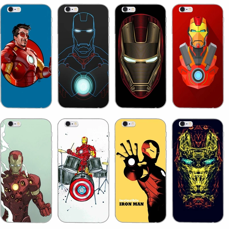 Marvel Iron Man Slim Silicone Soft phone case For iPhone 4 4s 5 5s 5c