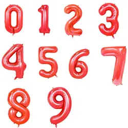 32 inches Красный номер Фольга шары большие цифры воздуха шарики Свадебные украшения День рождения наборы; детский душ для дома