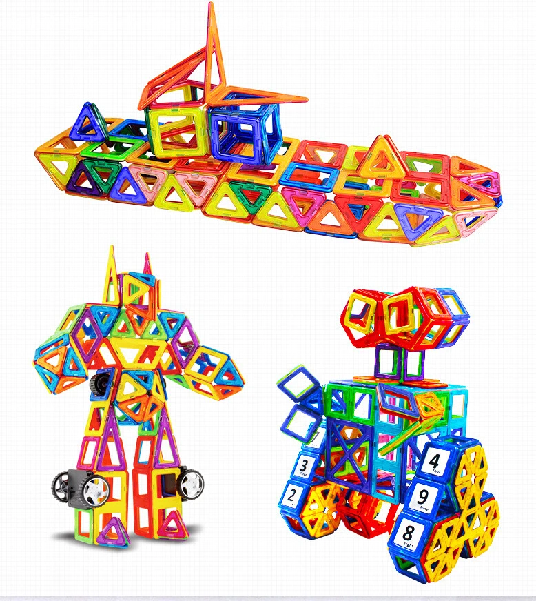 64PCS Magnetic Blocks Building Toys - Transparent Rainbow