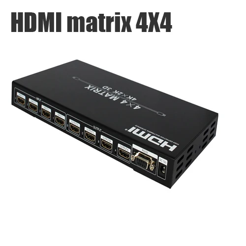 HDMI Matrix 4K 2K 3D 1080P HDMI Matrix 4X2 2X2 4X4 переключатель сплиттер конвертер адаптер с пультом дистанционного управления - Цвет: Matrix 4X4 RS232