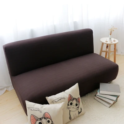 Японский стиль стрейч хлопковая ткань все включено без подлокотника диван-кровать крышка - Цвет: dark coffee
