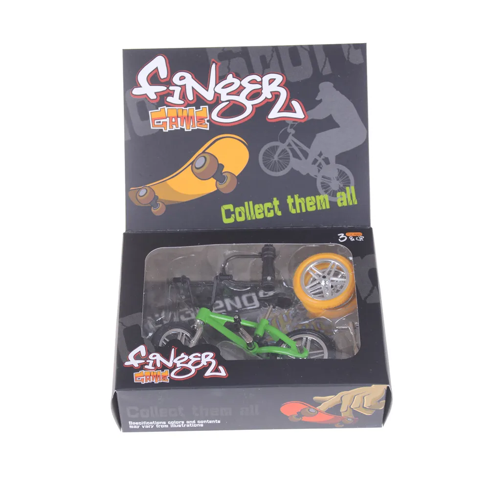 Мини Finger BMX велосипед Флик Трикс Finger Bikes игрушки Tech Deck гаджеты Новинка кляп игрушки для детей Подарки BMX модель велосипеда велосипед - Цвет: Зеленый