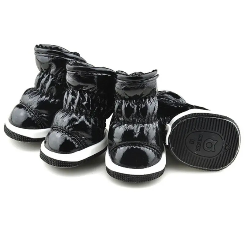 Trendy Winter Ruffle Soft PU Leather Pet Small Dogs Booties Snow Boots Shoes pet dog shoes dog winter warm shoes XS-XL