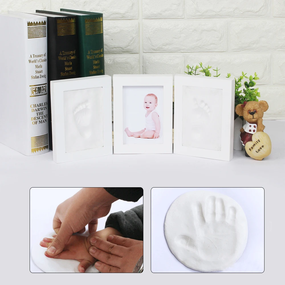 

Newborn DIY Photo Frame Baby Clay Handprint Footprint Picture Frame Exquisite Souvenirs Home Decorations Ornament Print Keepsake