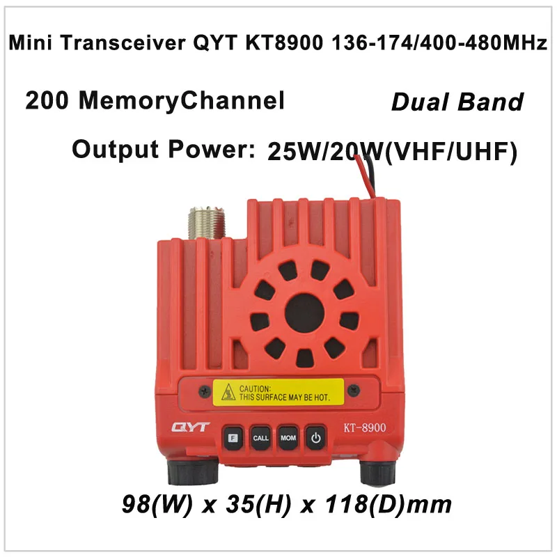 Мини приемопередатчик QYT KT8900 136 174/400 480 МГц двухдиапазонный мобильный трансивер