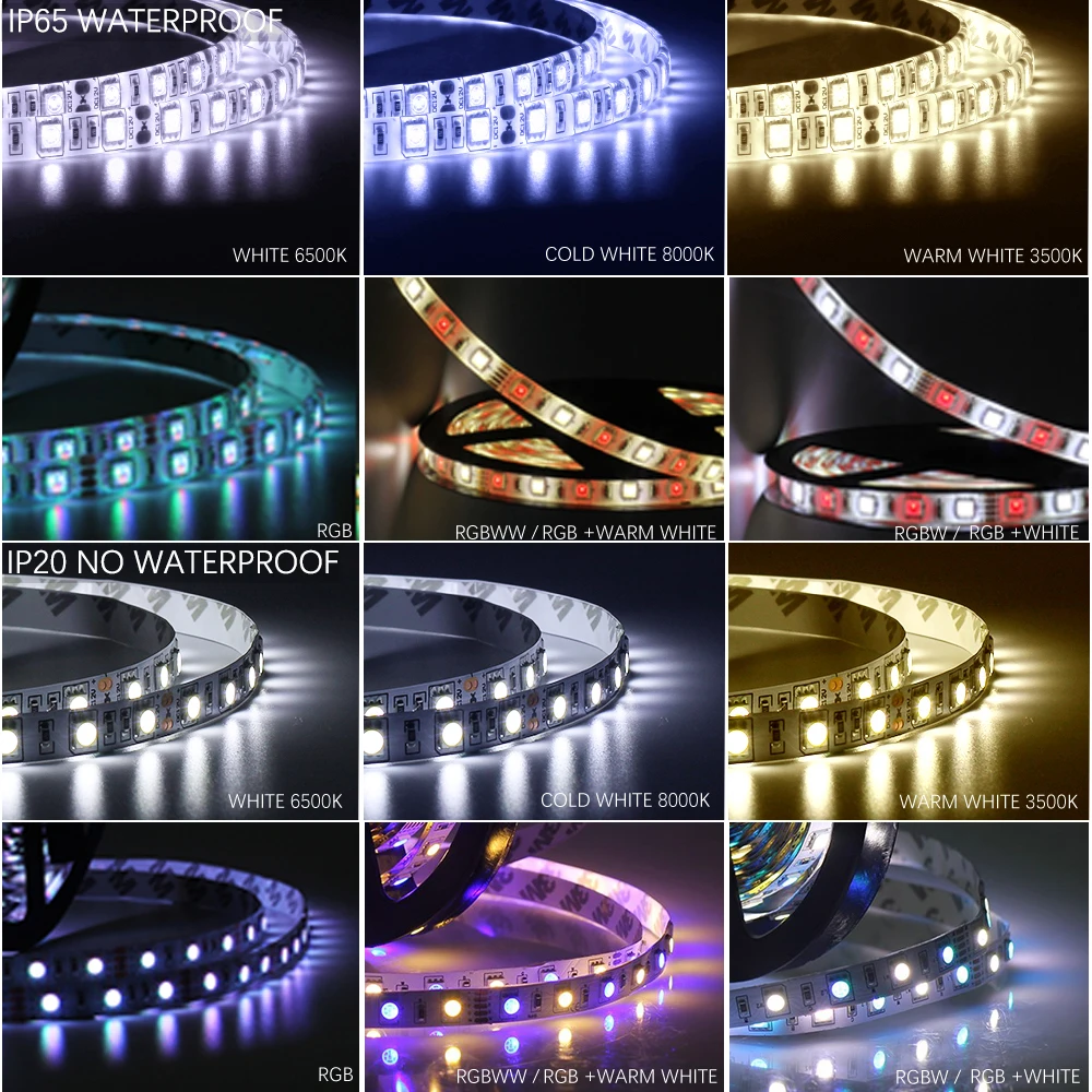 US $16.80 LED STRIP Kit DC12V LED Strip 5050 60LEDM 5M With 24G RF LED Controller 12V Power Supply 5050 LED Strip RGB RGBW RGBWW CWW