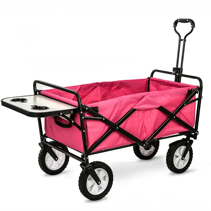 Upgrade Household Portable Shopping Cart with Table, Steel Frame Outdoor Camping Cart, Folding Utility Wagon with Side Table - Цвет: a5