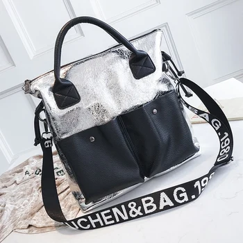 

JHD-Large Capacity Women Bags Fashion Shopping Bag Double Pocket Girl Casual Tote Young Lady Handbags Shoulder Bag