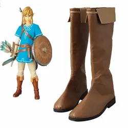 Игры Легенда о Zelda Дыхание Дикого ссылка ботинки для костюмированной вечеринки Легенда о Zelda мужские Хэллоуин Косплэй Обувь Сапоги и