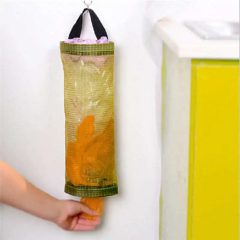 1 pc Home Grocery Bag Holder Wall Mount Storage Dispenser Plastic