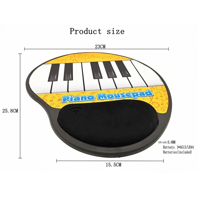 Музыкальный коврик для мыши, пианино ключ электрическая игрушка Коврик Для Мыши для ПК ноутбука музыка фортепиано символ