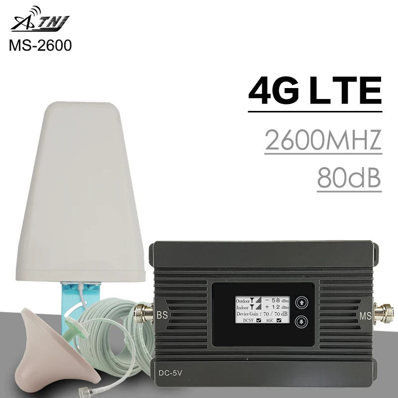 500 متر مربع ATNJ 4G LTE 2600 MHz الخلوية إشارة معززة 80dB FDD 4G 2600 MHz مكرر إشارة الهاتف Moblie الذكية 4G مكرر مجموعة كاملة