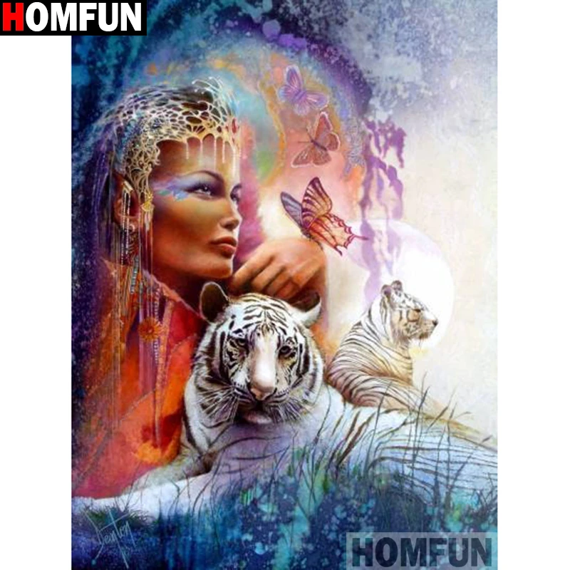 Алмазная 5D картина HOMFUN Женщина Орлан вышивка крестиком полная выкладка