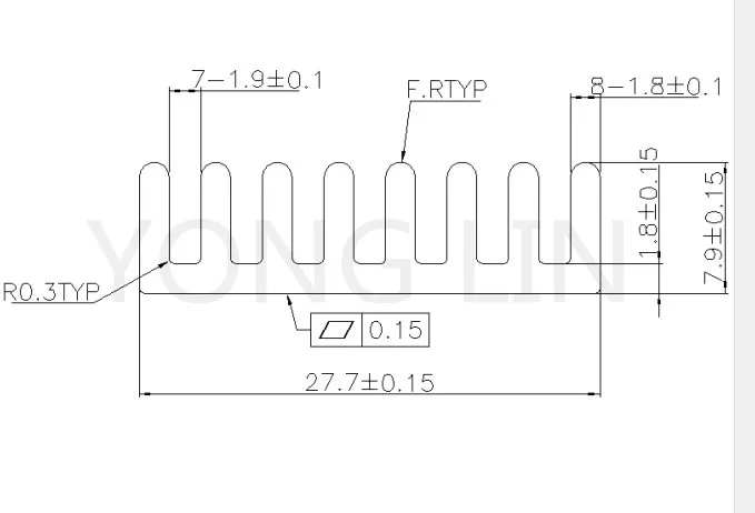 100 шт. heatsink28* 28*8 мм высокой Мощность Процессор алюминиевый радиатор теплоотвода для Пластик IC пакеты и pcb