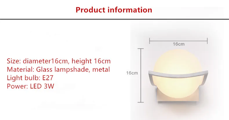 Стекло мяч чердак Led настенные лампы для спальни настенный светильник прикроватный бра настенный Коридор светильник дома деко нордическая лампа