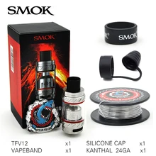 Premier lot Smok TFV12 6 ml Sous Ohm Réservoir Grand Flux D’air Atomiseur haut de remplissage Nuage Bête Soutien 350 w E Cigarette Boîte Mod Vaporisateur