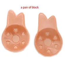 Женский клейкий бюстгальтер с милыми кошачьими ушками, подтягивающие соски, невидимые силиконовые накладки на грудь без бретелек, наклейки на грудь