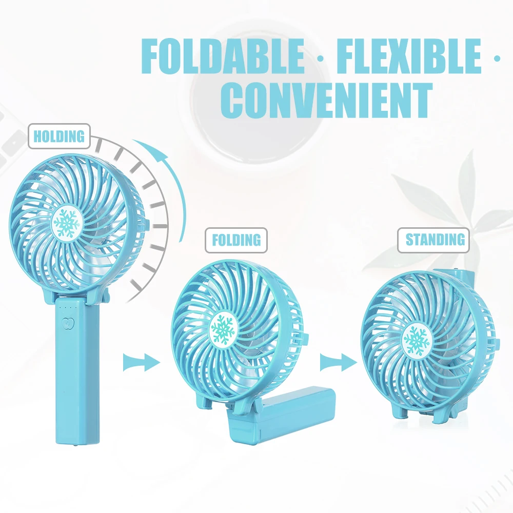 

Portable Mini Fan USB Air Conditioner Fans HandHeld Ventilation Air Cooler 3 Speed Modes for Home Office Travel Without Battery