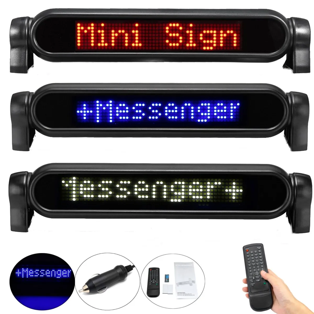 12V Car Electronic Scrolling Sign Message LED Display Programmable w// Remote