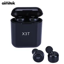 Aimitek X3T TWS Bluetooth наушники мини истинная Беспроводная стереогарнитура в ухо Eabud w/зарядное устройство коробка для телефонов(обновленная X2T X1T