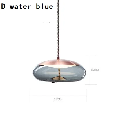 D water blue Современный стеклянный подвесной светильник с узлом BROKIS, подвесной светильник с подвеской, дизайнерский светильник для кафе-бара, Прямая поставка - Цвет корпуса: D water blue