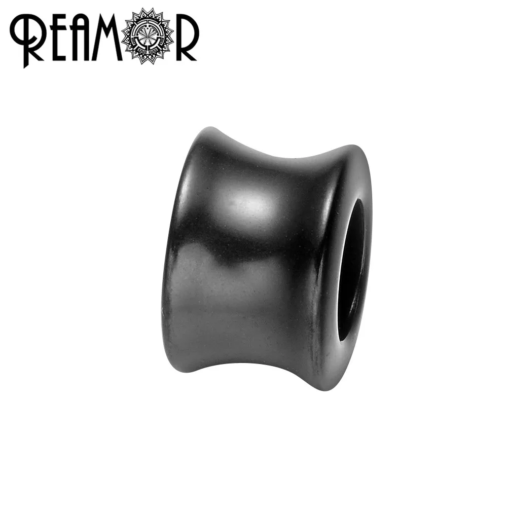 REAMOR позолоченный черный 316l нержавеющая сталь 6 мм Цилиндрический Шарм бусины для мужчин браслет разделитель для изготовления ювелирных изделий "сделай сам" бусины аксессуары - Цвет: Black
