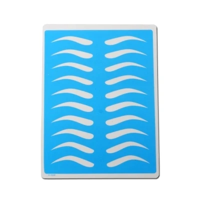 

10pcs Silicone Permanent Makeup Eyebrow Tattoo Practice Skin Bule 19.5X14.5cm Fake Practice Skin For Microblading Tattoo Machine