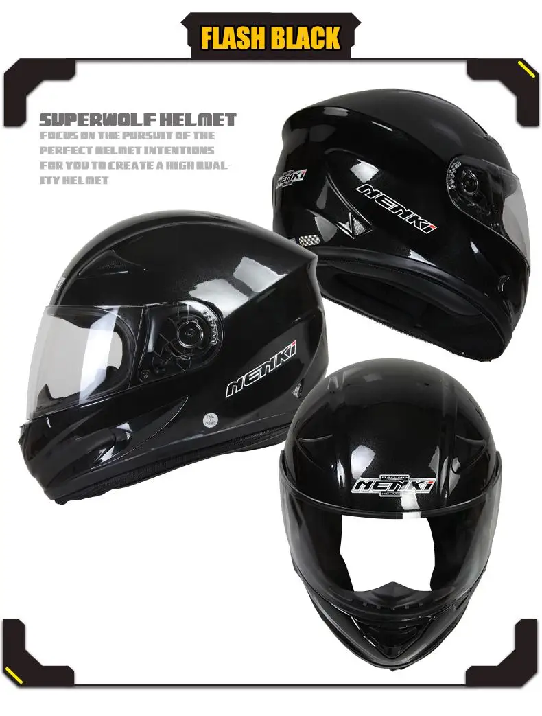NENKI, черный мотоциклетный шлем, мото, полное лицо, Ретро стиль, скутер, шлемы, мотоциклетный шлем для верховой езды, мужской шлем для мотокросса, Casco Moto