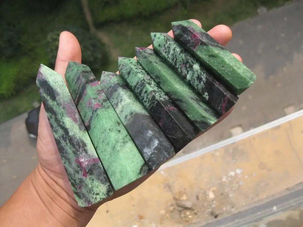 

541g (1.19LB) RARE NATURAL Epidote & ruby POINT healing 7-10PCS