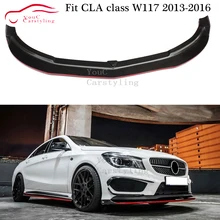W117 передний бампер для губ из углеродного волокна передний спойлер для Mercedes Benz cla Class W117 CLA180 CLA200 CLA250 CLA45 AMG 2013