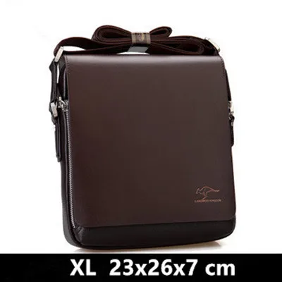 Дизайнерский брендовый портфель кенгуру, Мужская мягкая кожаная сумка на плечо для путешествий, деловая офисная сумка для ноутбука, сумка-мессенджер - Цвет: XL  23x26x7 cm