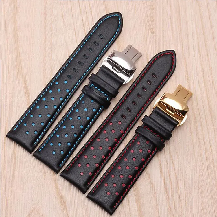 High quality Holes pattern Waterproof breathable Genuine Leather watch