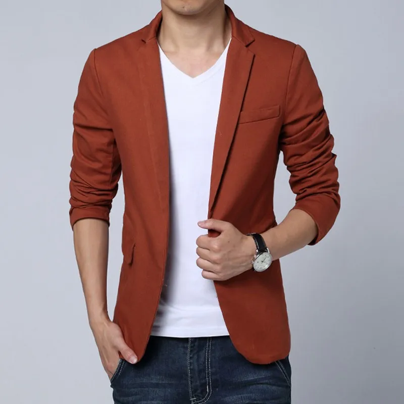 

2018 New Arrival Blazer Jacket Men One Button Slim Fit Casual Blazer For Men Plus Size Brand Clothing Suit Coat Male