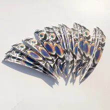 20 Pcs Archery Arrow Feather Shield Peacock Feather Archery Bow Accessories Fletching Hunting girls peacock feather print bow dress