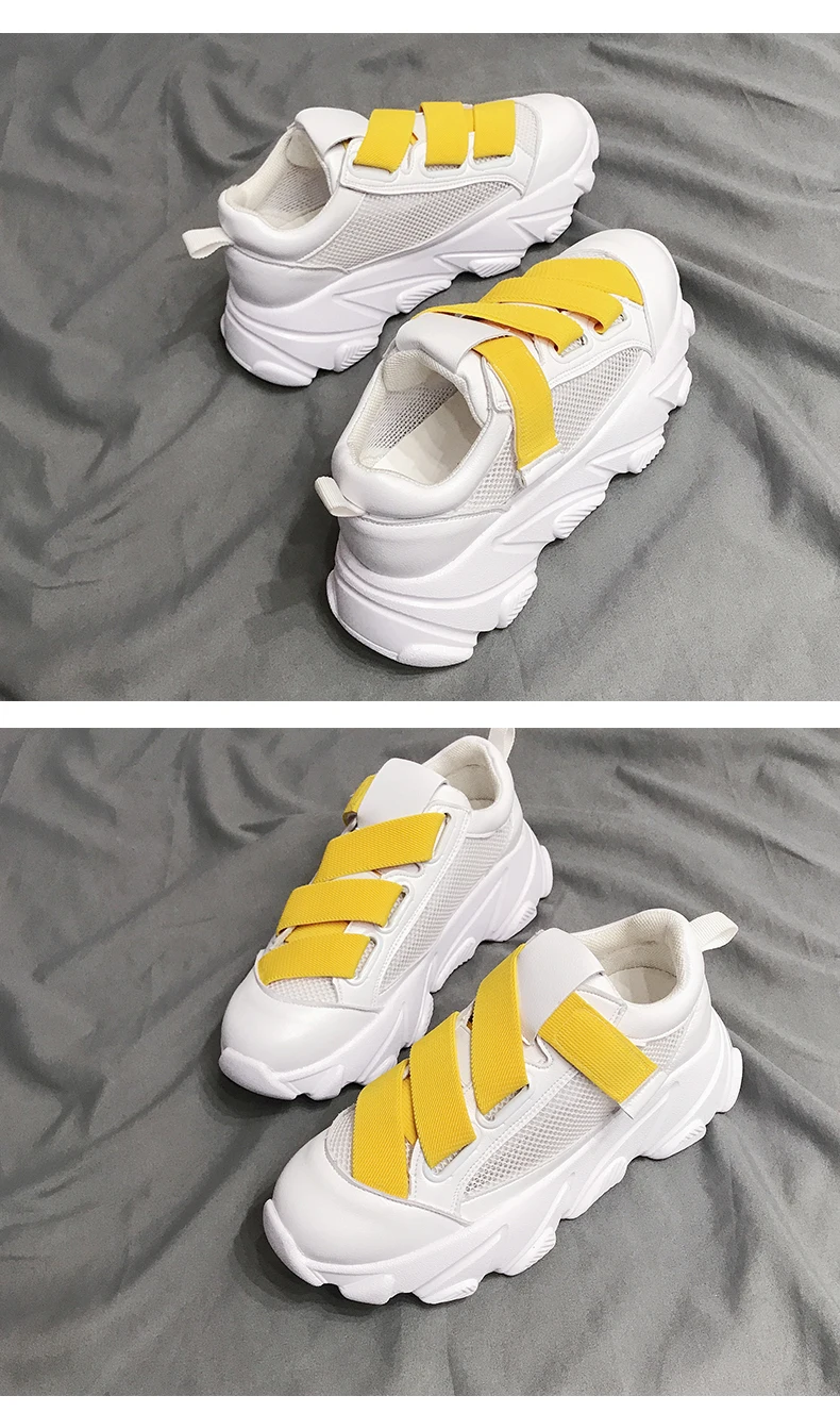 Sneakers Women Wedge Yellow Sneakers Casual Sport Shoes Woman Sneakers trainers Women baskets chaussures femme