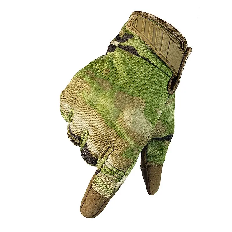 Дышащий камуфляж полный палец перчатки сенсорный экран уличные тактические перчатки Спорт Охота Велоспорт восхождение противоскользящие перчатки